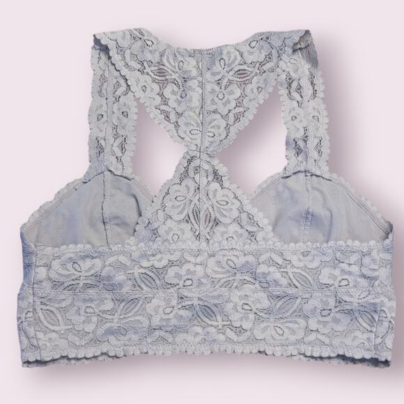 Intimately Free People Galloon Lace Racerback Bralette Small Fall Frost EUC - Picture 5 of 9